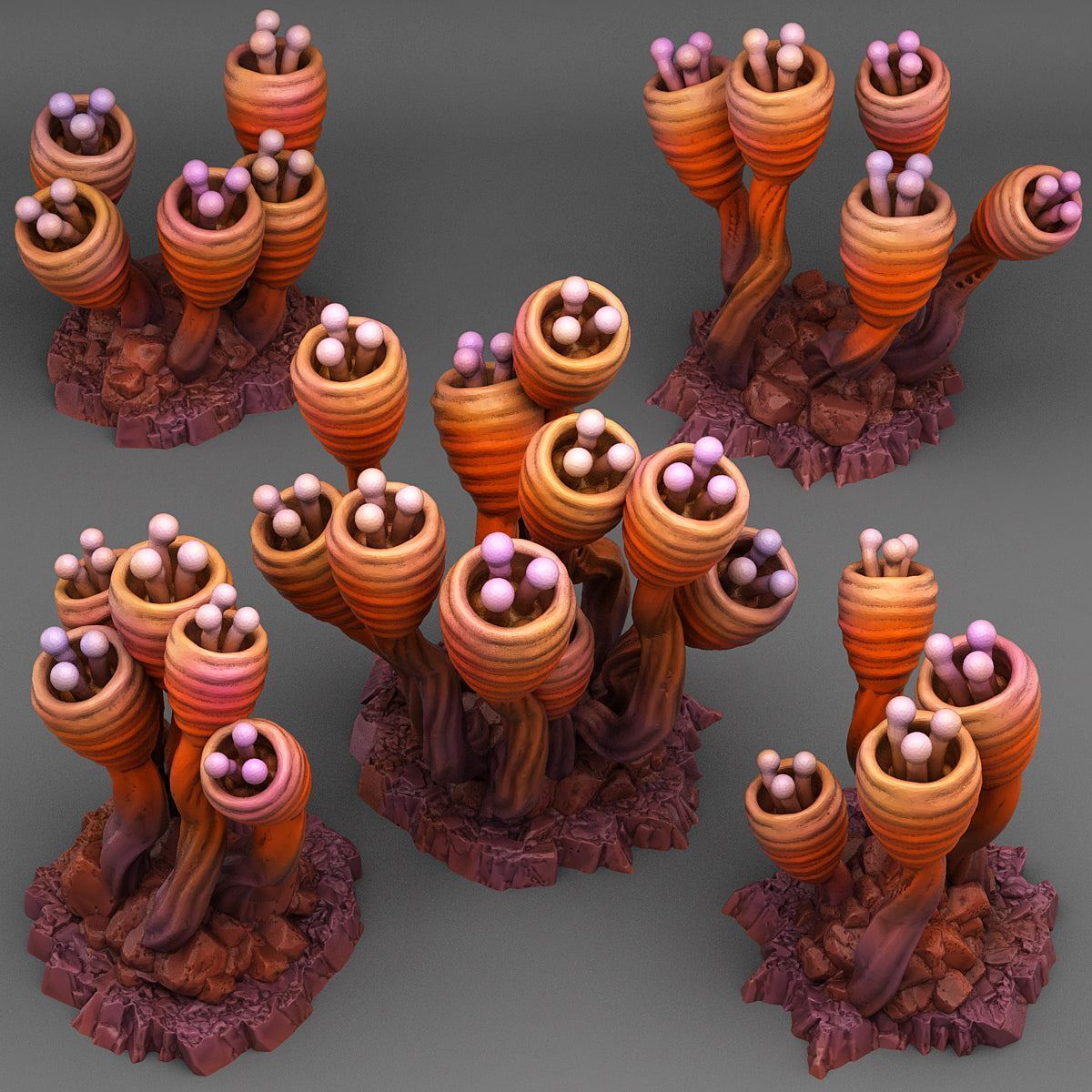 3D Printed Fantastic Plants and Rocks Alien Tentacle Plants 28mm - 32mm D&D store Wargaming