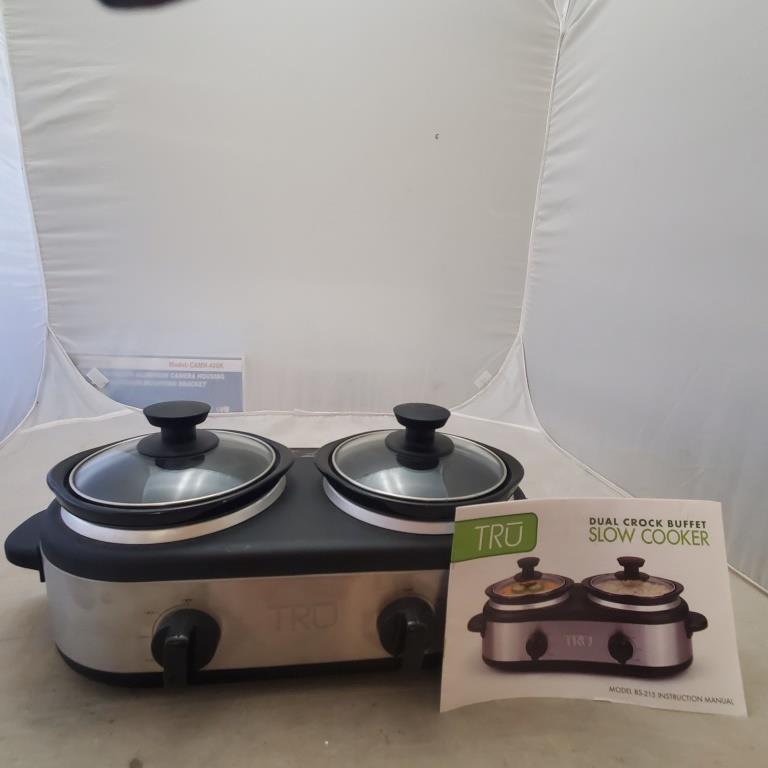 TRU 2 Quart Slow Cooker BS-215 Dual Crock Buffet Cooker with Lids ...